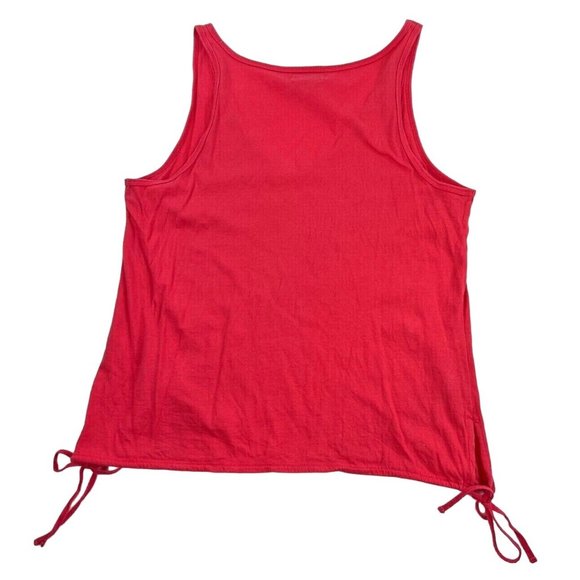 LUCKY BRAND Women's Orange Tank Top Shirt LARGE Side Ties - Picture 3 of 6